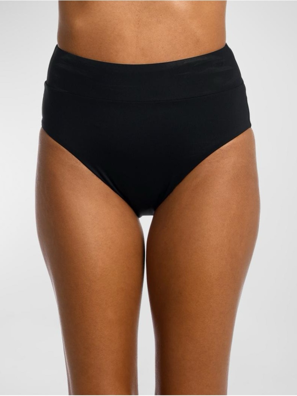 La Blanca Black High Waisted Bikini Swim Bottoms Solid Size 14 NWOT